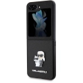 Samsung Galaxy Z Flip 5 Kılıf Karl Lagerfeld Orjinal Lisanslı K&C Metal Logolu Saffiano Kapak - Siyah