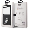 Samsung Galaxy Z Flip 5 Kılıf Karl Lagerfeld Orjinal Lisanslı K&C Metal Logolu Saffiano Kapak - Siyah