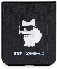 Samsung Galaxy Z Flip 5 Kılıf Karl Lagerfeld Orjinal Lisanslı KL Desenli Choupette İkonik Saffiano Kapak - Siyah