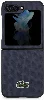 Galaxy Z Flip 5 Kılıf Lacoste Orjinal Lisanslı PU Pike Desenli Arka Yüzey İkonik Timsah Dokuma Logolu Kapak - Kırmızı