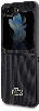 Galaxy Z Flip 5 Kılıf Lacoste Orjinal Lisanslı PU Pike Desenli Arka Yüzey İkonik Timsah Dokuma Logolu Kapak - Lacivert