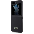 Galaxy Z Flip 5 Kılıf Lacoste Orjinal Lisanslı PU Pike Desenli Arka Yüzey İkonik Timsah Dokuma Logolu Kapak - Lacivert