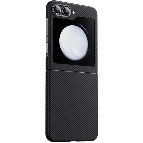 Galaxy Z Flip 5 Kılıf Magsafe Özellikli Karbon Fiber Benks Essential ArmorAir 600D Kevlar Kapak - Siyah
