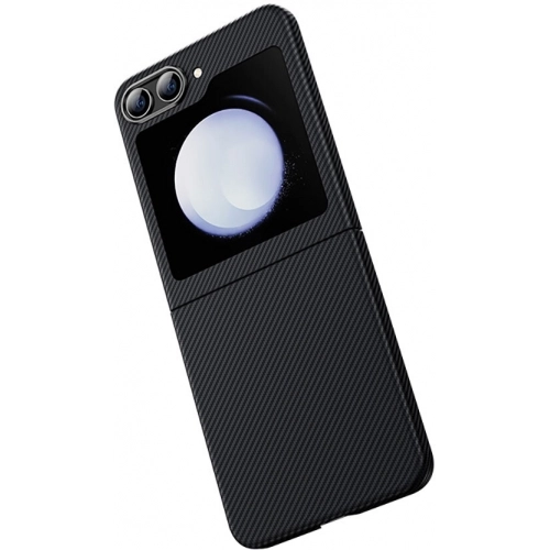 Galaxy Z Flip 5 Kılıf Magsafe Özellikli Karbon Fiber Benks Essential ArmorAir 600D Kevlar Kapak - Siyah