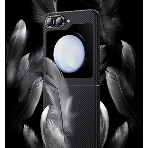 Galaxy Z Flip 5 Kılıf Magsafe Özellikli Karbon Fiber Benks Essential ArmorAir 600D Kevlar Kapak - Siyah