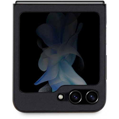 Galaxy Z Flip 5 Kılıf Mercedes Benz Orjinal Lisanslı Metal Yıldız Logolu Urban Deri Kapak - Siyah