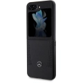 Galaxy Z Flip 5 Kılıf Mercedes Benz Orjinal Lisanslı Metal Yıldız Logolu Urban Deri Kapak - Siyah