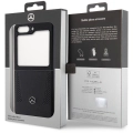 Samsung Galaxy Z Flip 5 Kılıf Mercedes Benz Orjinal Lisanslı Metal Yıldız Logolu Urban Deri Kapak - Siyah