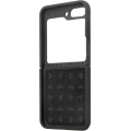 Galaxy Z Flip 5 Kılıf TUMI Liquid Silikon Metal Logo Dizayn Orjinal Lisanslı Kapak - Siyah