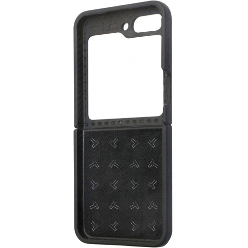 Galaxy Z Flip 5 Kılıf TUMI Liquid Silikon Metal Logo Dizayn Orjinal Lisanslı Kapak - Siyah