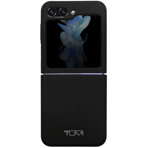 Samsung Galaxy Z Flip 5 Kılıf TUMI Liquid Silikon Metal Logo Dizayn Orjinal Lisanslı Kapak - Siyah