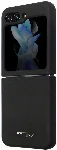 Samsung Galaxy Z Flip 5 Kılıf TUMI Liquid Silikon Metal Logo Dizayn Orjinal Lisanslı Kapak - Siyah