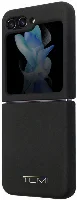 Samsung Galaxy Z Flip 5 Kılıf TUMI Liquid Silikon Metal Logo Dizayn Orjinal Lisanslı Kapak - Siyah
