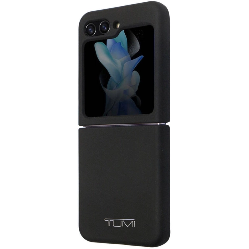 Samsung Galaxy Z Flip 5 Kılıf TUMI Liquid Silikon Metal Logo Dizayn Orjinal Lisanslı Kapak - Siyah
