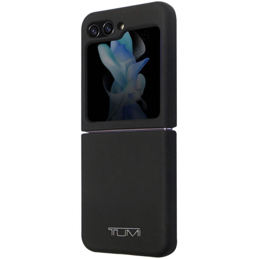 Samsung Galaxy Z Flip 5 Kılıf TUMI Liquid Silikon Metal Logo Dizayn Orjinal Lisanslı Kapak - Siyah