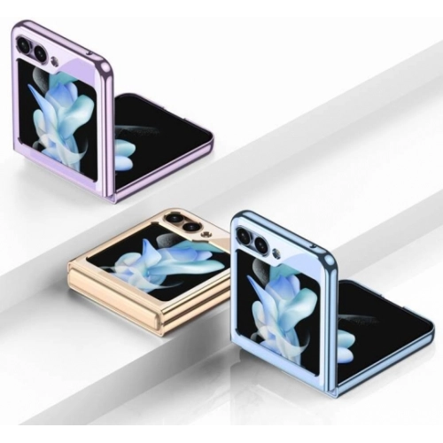 Samsung Galaxy Z Flip 5 Kılıf Zore Kıpta Lensli Kapak - Siyah