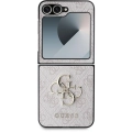 Samsung Galaxy Z Flip 6 Kılıf Guess Orjinal Lisanslı Leather Metal Logo Kapak - Siyah