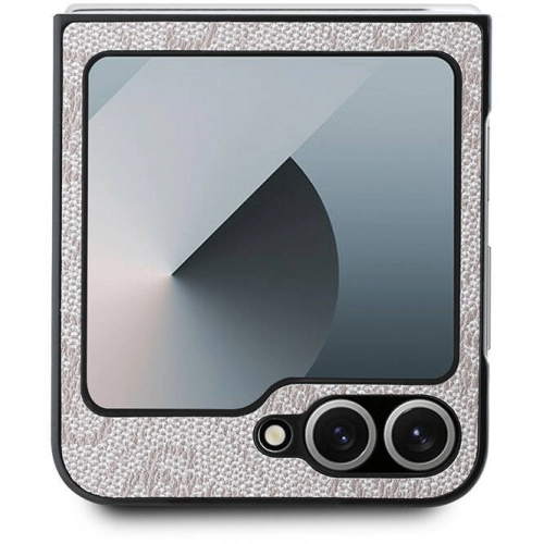 Samsung Galaxy Z Flip 6 Kılıf Guess Orjinal Lisanslı Leather Metal Logo Kapak - Pembe