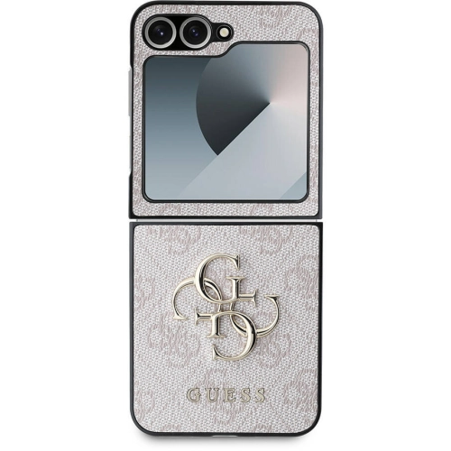 Samsung Galaxy Z Flip 6 Kılıf Guess Orjinal Lisanslı Leather Metal Logo Kapak - Kahverengi