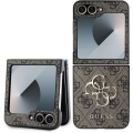 Samsung Galaxy Z Flip 6 Kılıf Guess Orjinal Lisanslı Leather Metal Logo Kapak - Kahverengi