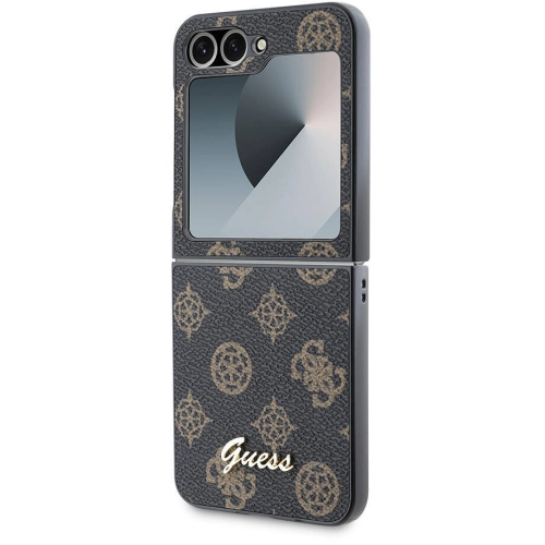 Samsung Galaxy Z Flip 6 Kılıf Guess Orjinal Lisanslı Peony Script Kapak - Siyah