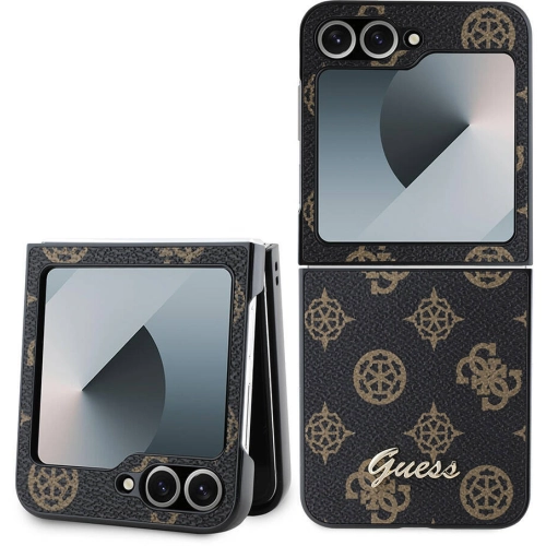 Samsung Galaxy Z Flip 6 Kılıf Guess Orjinal Lisanslı Peony Script Kapak - Siyah