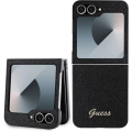 Samsung Galaxy Z Flip 6 Kılıf Guess Orjinal Lisanslı Yazı Logolu Glitter Script Kapak - Siyah
