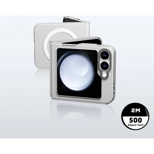 Samsung Galaxy Z Flip 6 Kılıf Magsafe Şarj Özellikli Şeffaf Youngkit Crystal Shield Serisi Kapak - Şeffaf