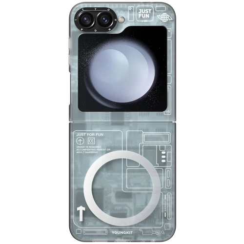 Samsung Galaxy Z Flip 6 Kılıf Magsafe Şarj Özellikli YoungKit Technology Serisi Kapak - Siyah