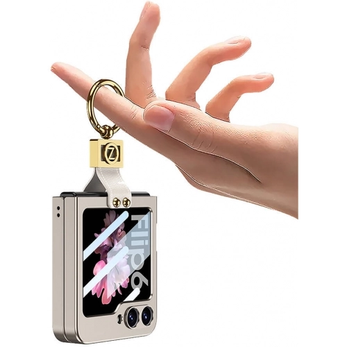 Galaxy Z Flip 6 Kılıf Zore Z Harfli Yüzüklü Kıpta Kapak - Lila