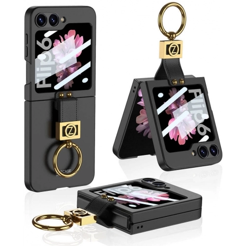 Galaxy Z Flip 6 Kılıf Zore Z Harfli Yüzüklü Kıpta Kapak - Pembe