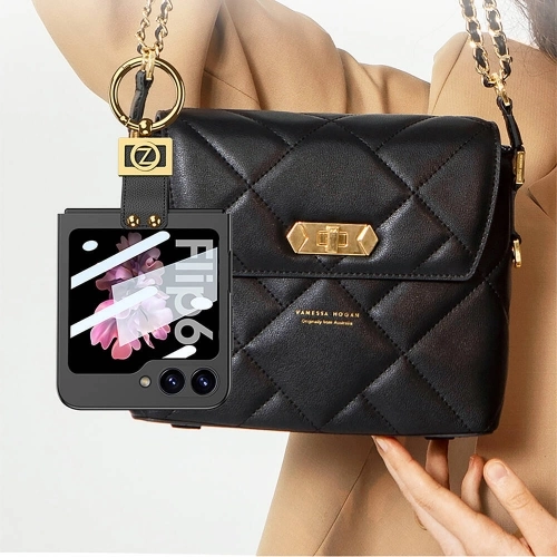 Galaxy Z Flip 6 Kılıf Zore Z Harfli Yüzüklü Kıpta Kapak - Pembe