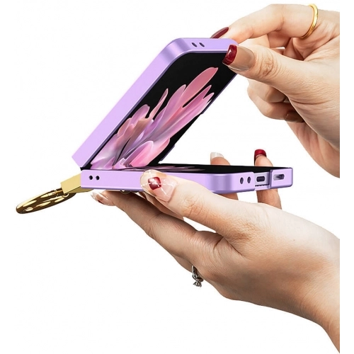 Galaxy Z Flip 6 Kılıf Zore Z Harfli Yüzüklü Kıpta Kapak - Titanyum-Gri