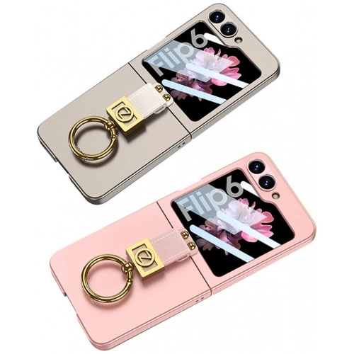 Galaxy Z Flip 6 Kılıf Zore Z Harfli Yüzüklü Kıpta Kapak - Titanyum-Gri