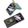 Galaxy Z Flip 6 Kılıf Zore Z Harfli Yüzüklü Kıpta Kapak - Yeşil