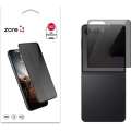 Samsung Galaxy Z Flip 7 Kırılmaz Cam 5D Ekran Koruyucu Karartmalı Hayalet Cam Privacy Tam Kapatan - Siyah