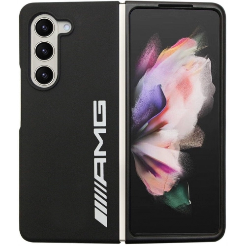 Galaxy Z Fold 5 Kılıf AMG Magsafe Şarj Özellikli Büyük Logo Dizayn Orjinal Lisanslı Kapak - Siyah