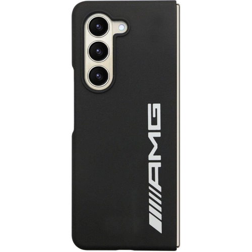Samsung Galaxy Z Fold 5 Kılıf AMG Magsafe Şarj Özellikli Büyük Logo Dizayn Orjinal Lisanslı Kapak - Siyah