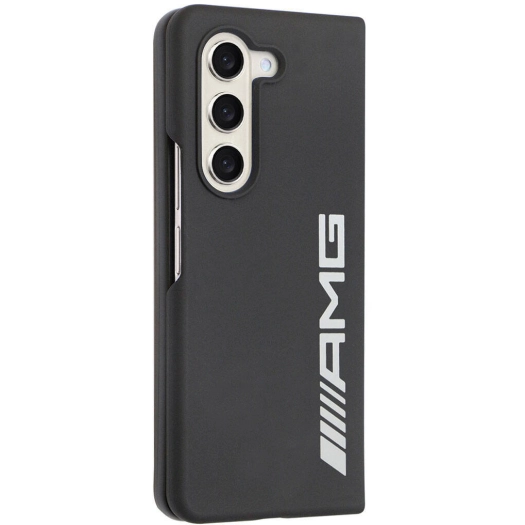 Samsung Galaxy Z Fold 5 Kılıf AMG Magsafe Şarj Özellikli Büyük Logo Dizayn Orjinal Lisanslı Kapak - Siyah