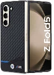 Samsung Galaxy Z Fold 5 Kılıf BMW Orjinal Lisanslı M Logolu PU Karbon Kapak - Siyah