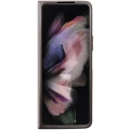 Galaxy Z Fold 5 Kılıf Guess Orjinal Lisanslı PU Deri Taşlı Üçgen Logo 4G Desenli Strass Kapak - Kahve