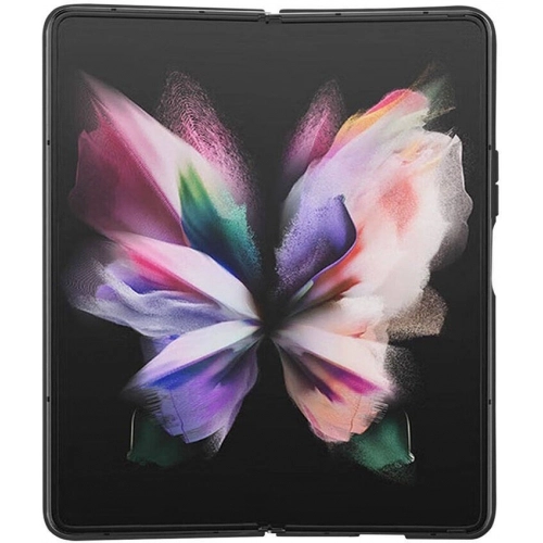 Galaxy Z Fold 5 Kılıf Guess Orjinal Lisanslı PU Deri Taşlı Üçgen Logo 4G Desenli Strass Kapak - Kahve