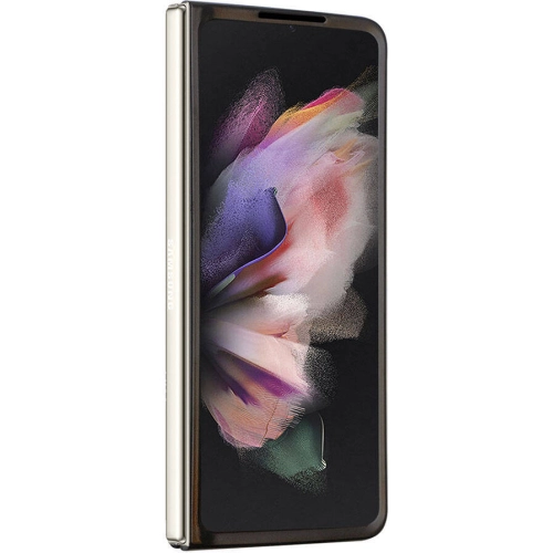 Galaxy Z Fold 5 Kılıf Guess Orjinal Lisanslı PU Deri Taşlı Üçgen Logo 4G Desenli Strass Kapak - Kahverengi