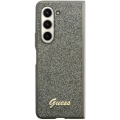 Galaxy Z Fold 5 Kılıf Guess Orjinal Lisanslı Yazı Logolu Glitter Flakes Kapak - Haki