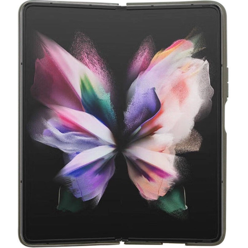 Galaxy Z Fold 5 Kılıf Guess Orjinal Lisanslı Yazı Logolu Glitter Flakes Kapak - Haki