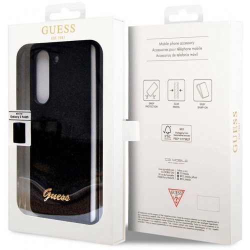 Galaxy Z Fold 5 Kılıf Guess Orjinal Lisanslı Yazı Logolu Glitter Script Kapak - Gold