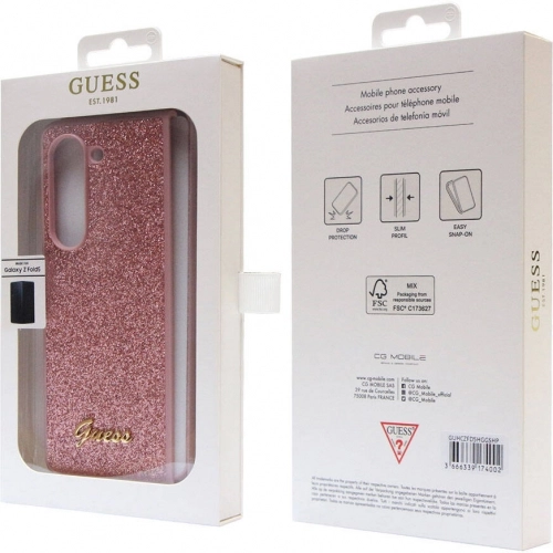 Galaxy Z Fold 5 Kılıf Guess Orjinal Lisanslı Yazı Logolu Glitter Script Kapak - Gold
