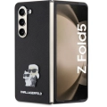 Galaxy Z Fold 5 Kılıf Karl Lagerfeld Orjinal Lisanslı K&C Metal Logolu Saffiano Kapak - Siyah