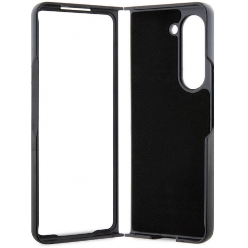 Galaxy Z Fold 5 Kılıf Karl Lagerfeld Orjinal Lisanslı K&C Metal Logolu Saffiano Kapak - Siyah