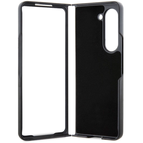 Samsung Galaxy Z Fold 5 Kılıf Karl Lagerfeld Orjinal Lisanslı KL Desenli Karl İkonik Saffiano Kapak - Siyah